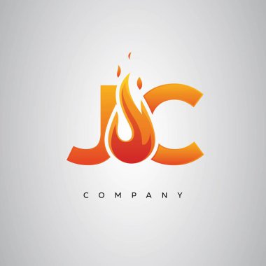 JC Yaratıcı Ateş Harfi Logosu Tasarımı