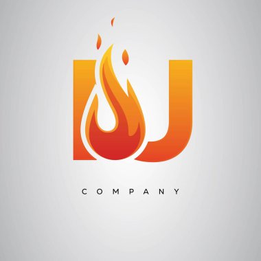 IJ Yaratıcı Ateş Harfi Logosu Tasarımı