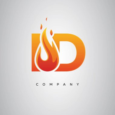 Kimlik Yaratıcı Ateş Harfi Logosu Tasarımı