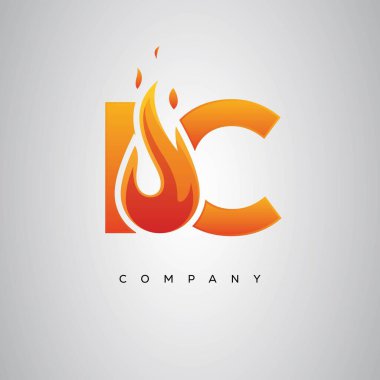 IC Yaratıcı Ateş Harfi Logosu Tasarımı