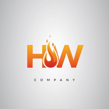 HW Yaratıcı Ateş Harfi Logosu Tasarımı