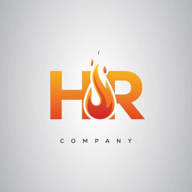 HR Yaratıcı Yangın Harfi Logosu Tasarımı