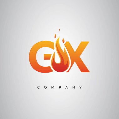 GX Yaratıcı Ateş Harfi Logosu Tasarımı
