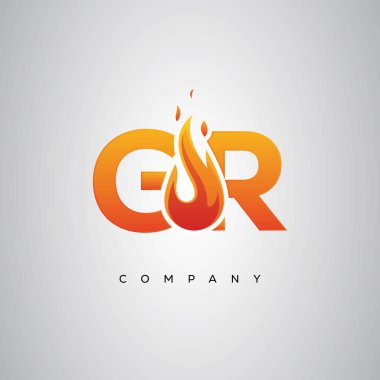 GR Yaratıcı Ateş Harfi Logosu Tasarımı