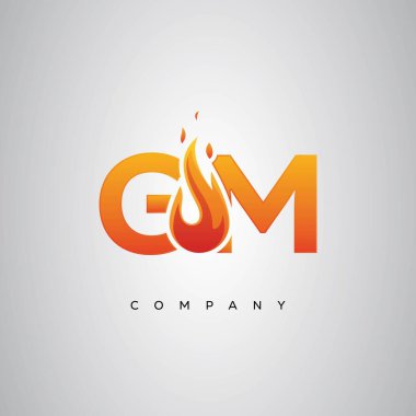 GM Yaratıcı Ateş Harfi Logosu Tasarımı
