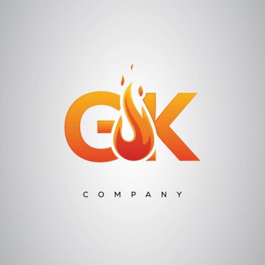 GK Yaratıcı Ateş Harfi Logosu Tasarımı