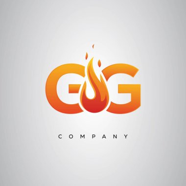 GG Yaratıcı Ateş Harfi Logosu Tasarımı