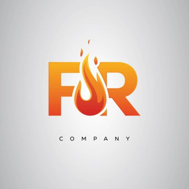 FR Yaratıcı Ateş Harfi Logosu Tasarımı