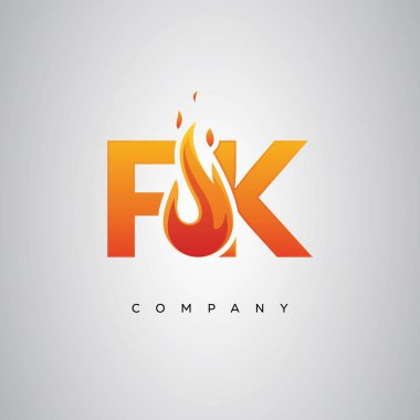 FK Yaratıcı Ateş Harfi Logosu Tasarımı