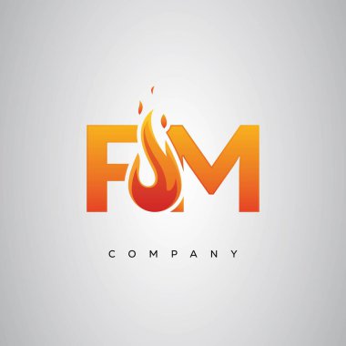 FM Yaratıcı Ateş Harfi Logosu Tasarımı