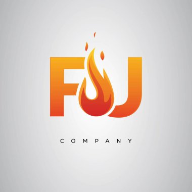 FJ Yaratıcı Ateş Harfi Logosu Tasarımı