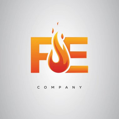 FE Yaratıcı Ateş Harfi Logosu Tasarımı