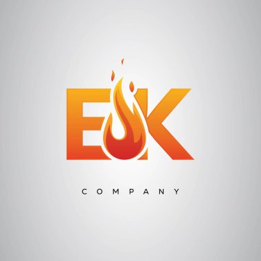EK Yaratıcı Ateş Harfi Logosu Tasarımı
