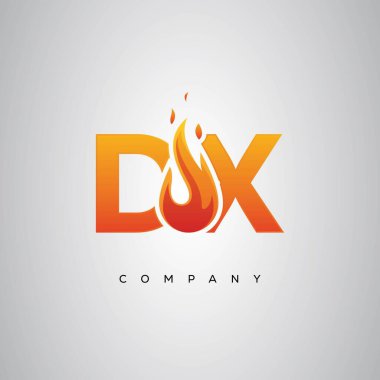 DX Yaratıcı Ateş Harfi Logosu Tasarımı