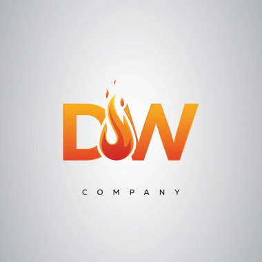 DW Yaratıcı Ateş Harfi Logosu Tasarımı