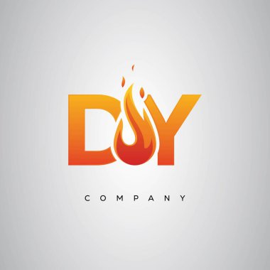 DY Yaratıcı Ateş Harfi Logosu Tasarımı