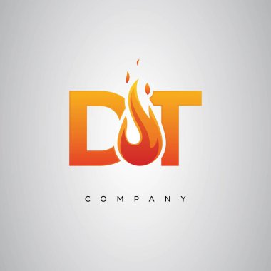 DT Yaratıcı Ateş Harfi Logosu Tasarımı