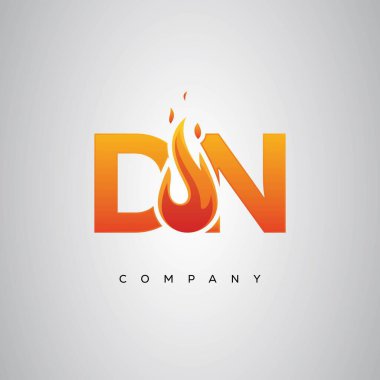 DN Yaratıcı Ateş Harfi Logosu Tasarımı