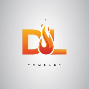 DL Yaratıcı Ateş Harfi Logosu Tasarımı