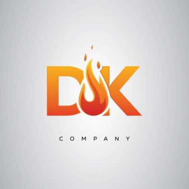 DK Yaratıcı Yangın Harfi Logosu Tasarımı
