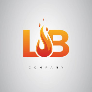 LB Yaratıcı Ateş Harfi Logosu Tasarımı