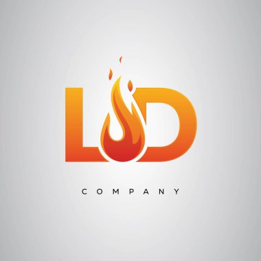 LD Yaratıcı Ateş Harfi Logosu Tasarımı