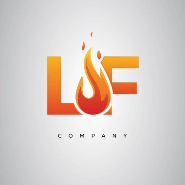 LF Yaratıcı Ateş Harfi Logosu Tasarımı