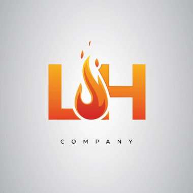 LH Yaratıcı Ateş Harfi Logosu Tasarımı