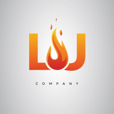 LJ Yaratıcı Ateş Harfi Logosu Tasarımı