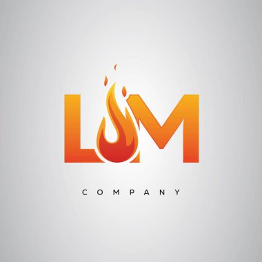 LM Yaratıcı Ateş Harfi Logosu Tasarımı