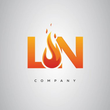 LN Yaratıcı Ateş Harfi Logosu Tasarımı