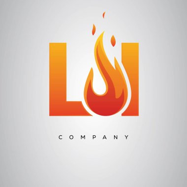 LI Yaratıcı Ateş Harfi Logosu Tasarımı