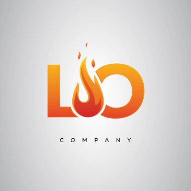 LO Yaratıcı Ateş Harfi Logosu Tasarımı