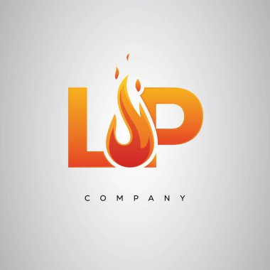 LP Yaratıcı Ateş Harfi Logosu Tasarımı