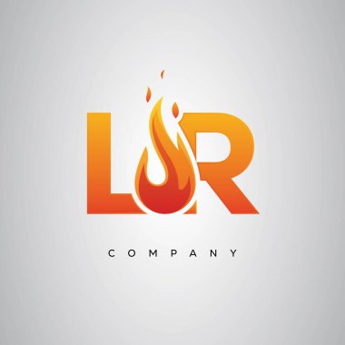LR Yaratıcı Ateş Harfi Logosu Tasarımı