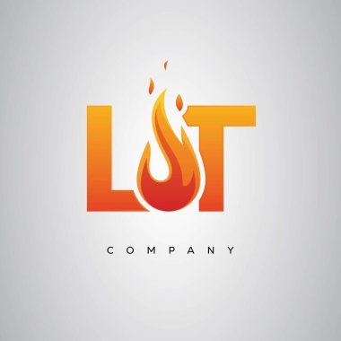 LT Yaratıcı Ateş Harfi Logosu Tasarımı