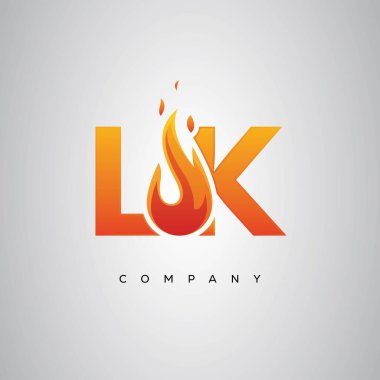 LK Yaratıcı Ateş Harfi Logosu Tasarımı