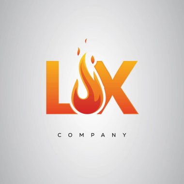 LX Yaratıcı Ateş Harfi Logosu Tasarımı