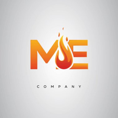 ME Yaratıcı Ateş Harfi Logosu Tasarımı
