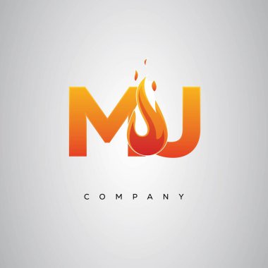MJ Yaratıcı Ateş Harfi Logosu Tasarımı