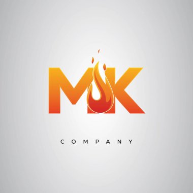 MK Yaratıcı Ateş Harfi Logosu Tasarımı
