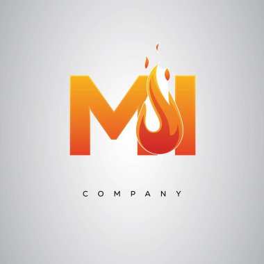 MI Yaratıcı Ateş Harfi Logosu Tasarımı