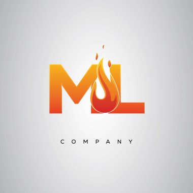 ML Yaratıcı Ateş Harfi Logosu Tasarımı