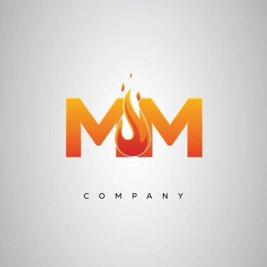 MM Yaratıcı Ateş Harfi Logosu Tasarımı