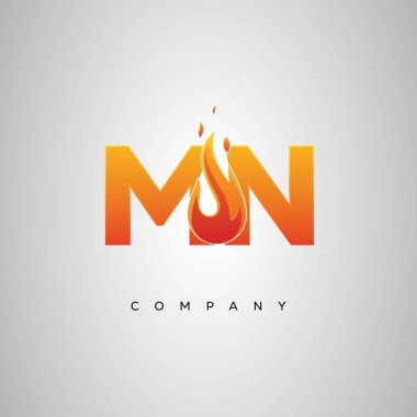 MN Yaratıcı Ateş Harfi Logosu Tasarımı