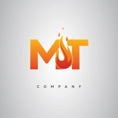 MT Yaratıcı Ateş Harfi Logosu Tasarımı