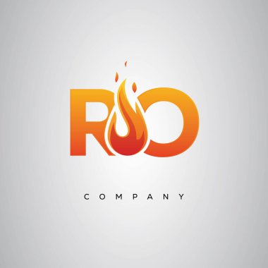 RO Yaratıcı Ateş Harfi Logosu Tasarımı