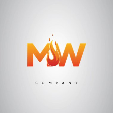 MW Yaratıcı Ateş Harfi Logosu Tasarımı
