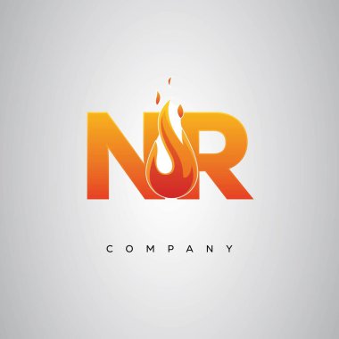 NR Yaratıcı Ateş Harfi Logosu Tasarımı