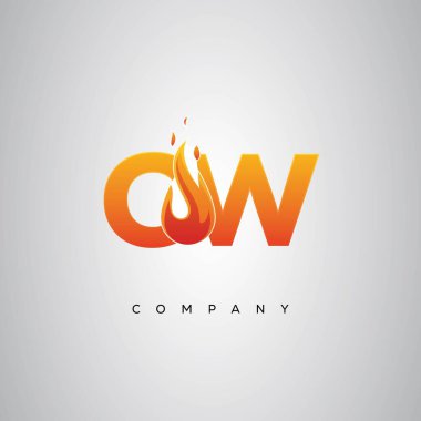 CW Yaratıcı Ateş Harfi Logosu Tasarımı